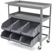 HBM universele gereedschapswagen met 6 opbergbakken, metaal, 99 x 40 x 87 cm, max. 180 kg