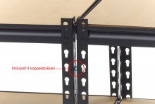 HBM extra brede stellingkast 2-delig, 5 planken, 60 kg per plank, 122 x 61 x 183 cm