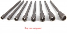 HBM 8-delige magnetische dopsleutelset 150 mm extra lang met HEX opname, chromevanadium