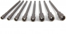 HBM 8-delige magnetische dopsleutelset 150 mm extra lang met HEX opname, chromevanadium