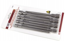HBM 8-delige magnetische dopsleutelset 150 mm extra lang met HEX opname, chromevanadium
