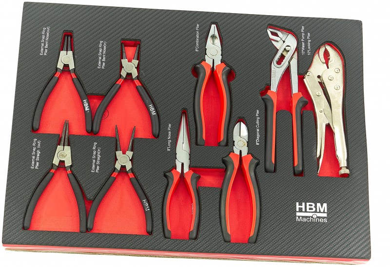 HBM 154-delige Premium Gereedschapsvulling voor Gereedschapswagen - Rood, Foam, 545 x 390 mm, 4 Inlays HBM 154-delige Premium Gereedschapsvulling voor Gereedschapswagen - Rood, Foam, 545 x 390 mm, 4 Inlays