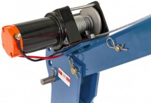 HBM elektrische aanhangwagenkraan 500 kg laadkraan, maximaal bereik 1490 mm, hijssnelheid 3,6 m/min