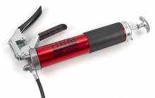 HBM Professionele schaarvetspuit, vetpistool met pistoolgreep, aluminium, 14 oz, 1/8 inch NPT x 27, diameter nippel 38 mm