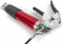 HBM Professionele schaarvetspuit, vetpistool met pistoolgreep, aluminium, 14 oz, 1/8 inch NPT x 27, diameter nippel 38 mm