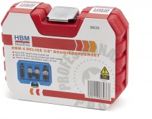 HBM 4-delige 3/8 inch bougiedoppenset chromevanadium, 62,5 mm