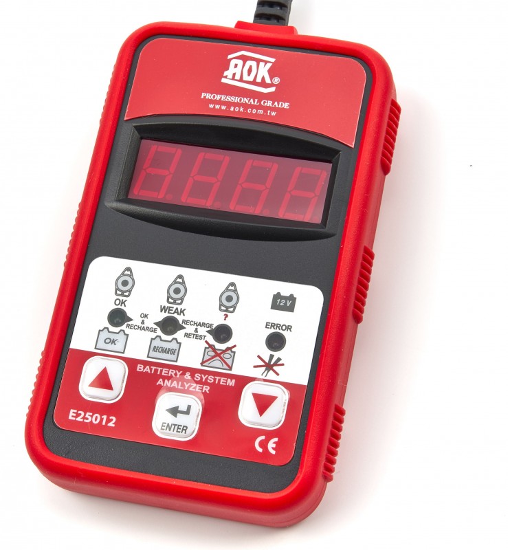 AOK professionele accu- en dynamotester 12V loodbatterij 150 A, accubewaker, 50 cm AOK professionele accu- en dynamotester 12V loodbatterij 150 A, accubewaker, 50 cm