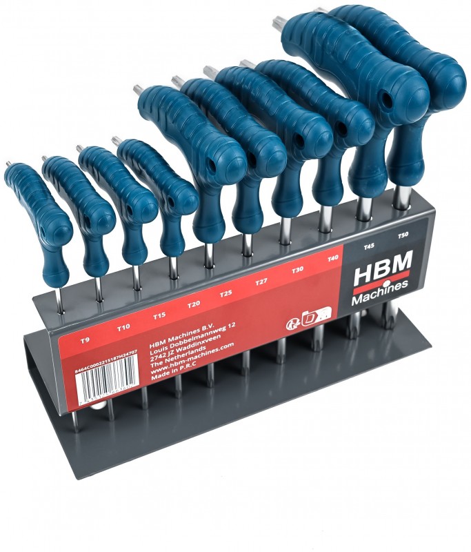 HBM 10-delte Torx T-grebnøglesæt.