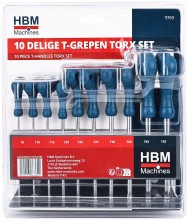 HBM 10-delte Torx T-grebnøglesæt.