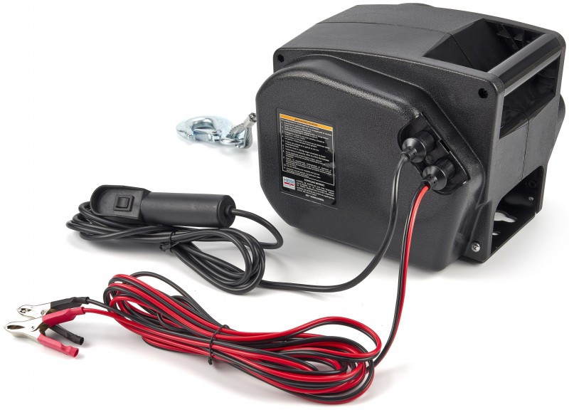 HBM draagbare elektrische lier 12V 900 kg IP55 staalkabel 9 m
