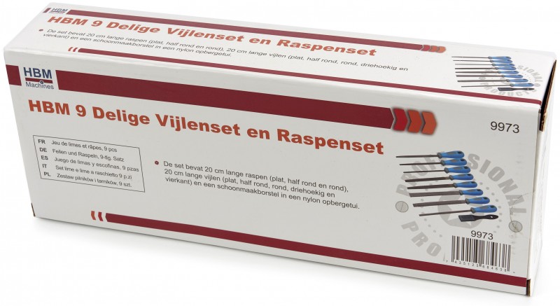 HBM 9-delige vijlenset en raspenset
HBM 9-delige vijlenset en raspenset