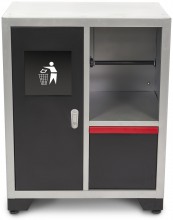 HBM Deluxe afvalbak en papierhouder voor werkplaatsinrichting, 71 x 51 x 90 cm, zwart