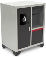 HBM Deluxe afvalbak en papierhouder voor werkplaatsinrichting, 71 x 51 x 90 cm, zwart