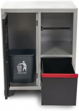 HBM Deluxe afvalbak en papierhouder voor werkplaatsinrichting, 71 x 51 x 90 cm, zwart