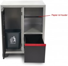 HBM Deluxe afvalbak en papierhouder voor werkplaatsinrichting, 71 x 51 x 90 cm, zwart