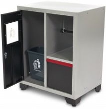 HBM Deluxe afvalbak en papierhouder voor werkplaatsinrichting, 71 x 51 x 90 cm, zwart