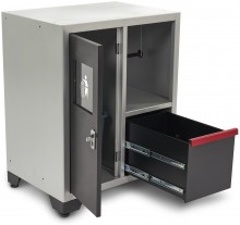HBM Deluxe afvalbak en papierhouder voor werkplaatsinrichting, 71 x 51 x 90 cm, zwart
