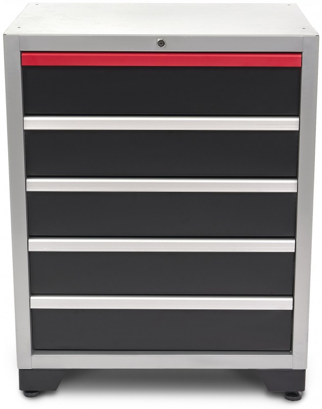 HBM 5-skuffers Deluxe Professionelt Værktøjsskab Sort 71x51x90 cm, 350 kg bæreevne, pulverlakeret.