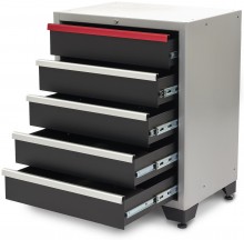 HBM 5-skuffers Deluxe Professionelt Værktøjsskab Sort 71x51x90 cm, 350 kg bæreevne, pulverlakeret.
