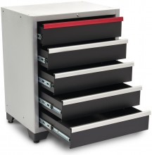 HBM 5-skuffers Deluxe Professionelt Værktøjsskab Sort 71x51x90 cm, 350 kg bæreevne, pulverlakeret.