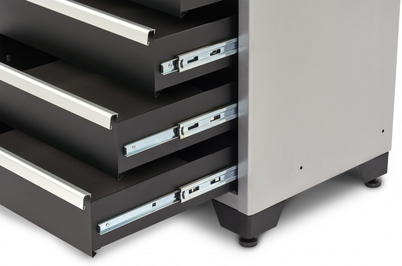 HBM 5-skuffers Deluxe Professionelt Værktøjsskab Sort 71x51x90 cm, 350 kg bæreevne, pulverlakeret.