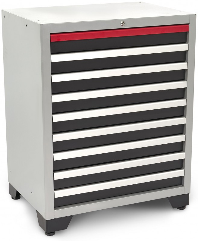 HBM 9 Laden Deluxe Professionele Gereedschapskast Zwart 71x51x90 cm Werkplaatsinrichting