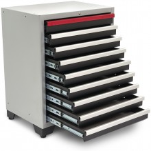 HBM 9 Laden Deluxe Professionele Gereedschapskast Zwart 71x51x90 cm Werkplaatsinrichting