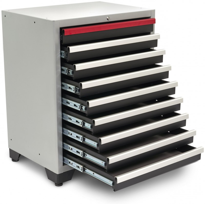 HBM 9 Laden Deluxe Professionele Gereedschapskast Zwart 71x51x90 cm Werkplaatsinrichting
