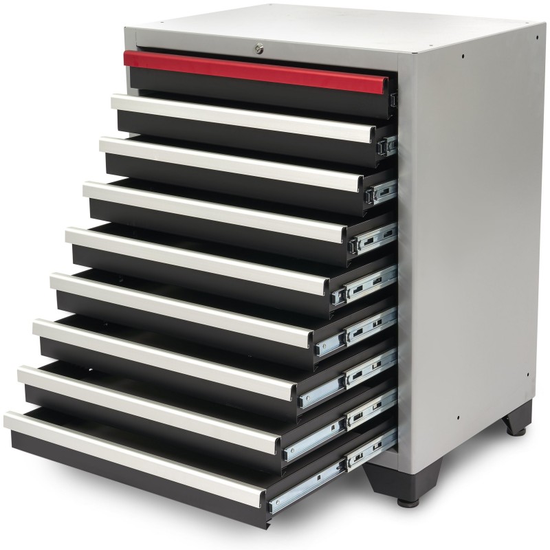 HBM 9 Laden Deluxe Professionele Gereedschapskast Zwart 71x51x90 cm Werkplaatsinrichting