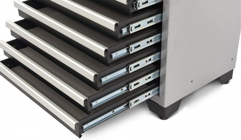 HBM 9 Laden Deluxe Professionele Gereedschapskast Zwart 71x51x90 cm Werkplaatsinrichting