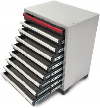 HBM 9 Laden Deluxe Professionele Gereedschapskast Zwart 71x51x90 cm Werkplaatsinrichting