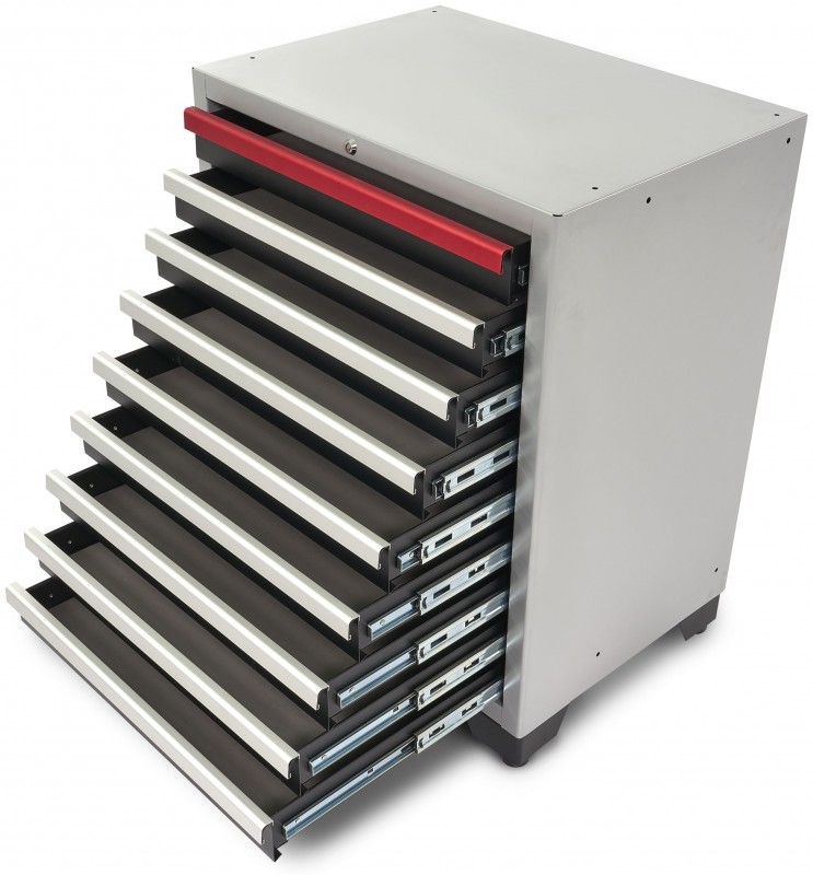 HBM 9 Laden Deluxe Professionele Gereedschapskast Zwart 71x51x90 cm Werkplaatsinrichting