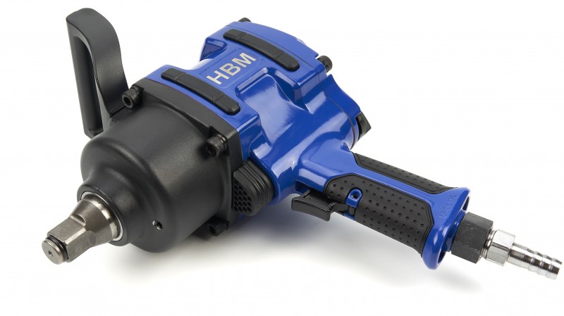 HBM Professionele Pneumatische Slagmoersleutel 1800 Nm 3/4 inch 6,3 bar 583 l/min Antisliphandgreep 253 mm BSP 1/2