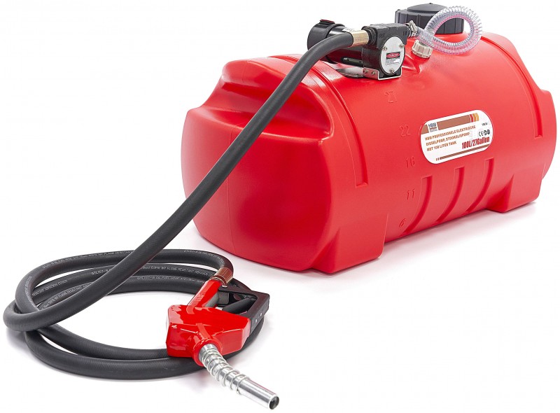 HBM Professionele elektrische diesel- en stookoliepomp 12 V met 100 liter tank, 40 l/min, slang 400 cm