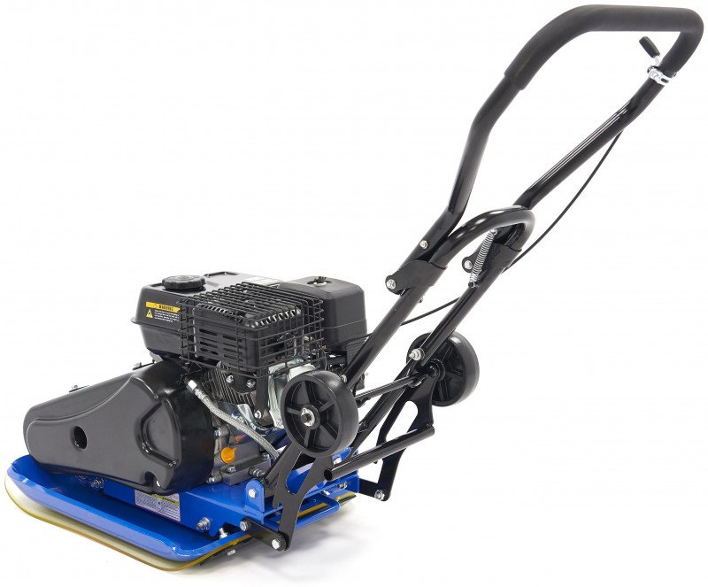 HBM vibrationsplade 6,5 hk 196 cc 13000N inklusive hjulsæt og belægningsbeskyttelsesplade 78 kg