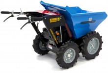 HBM 250 kg mini dumper met kiepbak 6,5 pk - 196 cc, 4x4, 4 versnellingen vooruit, 1 achteruit

