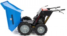 HBM 250 kg mini dumper met kiepbak 6,5 pk - 196 cc, 4x4, 4 versnellingen vooruit, 1 achteruit

