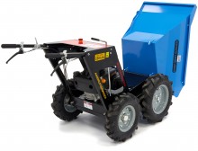 HBM 250 kg mini dumper met kiepbak 6,5 pk - 196 cc, 4x4, 4 versnellingen vooruit, 1 achteruit
