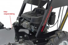 HBM 250 kg mini dumper met kiepbak 6,5 pk - 196 cc, 4x4, 4 versnellingen vooruit, 1 achteruit
