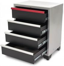 HBM 4-Laden Deluxe Professionele Gereedschapskast Werkplaatskast Zwart 51x71x90 cm, 350 kg draagvermogen