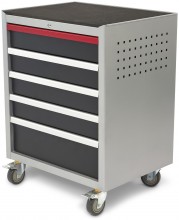 HBM Deluxe Professionele Gereedschapswagen 5 Laden, zwart, 350 kg, 51 cm breed, 87,5 cm lang, 67,5 cm hoog