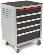 HBM Deluxe Professionele Gereedschapswagen 5 Laden, zwart, 350 kg, 51 cm breed, 87,5 cm lang, 67,5 cm hoog