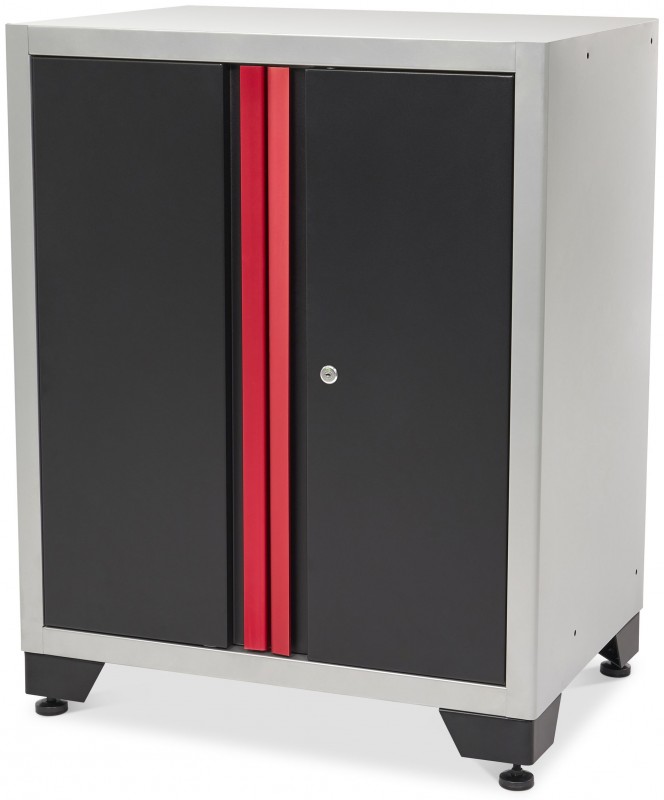 HBM Deluxe professionele gereedschapskast met deuren, 71 x 51 x 90 cm, 2 planken, gepoedercoat, max. draaggewicht 35 kg