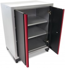 HBM Deluxe professionele gereedschapskast met deuren, 71 x 51 x 90 cm, 2 planken, gepoedercoat, max. draaggewicht 35 kg