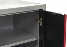 HBM Deluxe professionele gereedschapskast met deuren, 71 x 51 x 90 cm, 2 planken, gepoedercoat, max. draaggewicht 35 kg