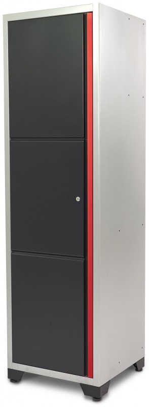 HBM Deluxe enkele professionele gereedschapskast zwart 57 x 60,5 x 204 cm, 25 kg per plank, gepoedercoat