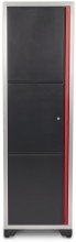 HBM Deluxe enkele professionele gereedschapskast zwart 57 x 60,5 x 204 cm, 25 kg per plank, gepoedercoat