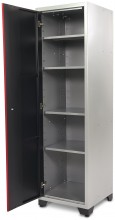 HBM Deluxe enkele professionele gereedschapskast zwart 57 x 60,5 x 204 cm, 25 kg per plank, gepoedercoat
