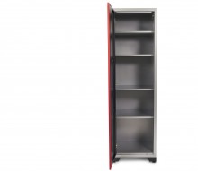 HBM Deluxe enkele professionele gereedschapskast zwart 57 x 60,5 x 204 cm, 25 kg per plank, gepoedercoat