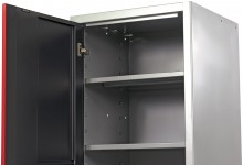 HBM Deluxe enkele professionele gereedschapskast zwart 57 x 60,5 x 204 cm, 25 kg per plank, gepoedercoat